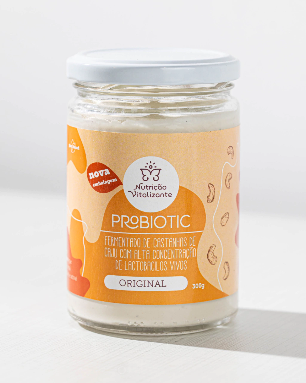 Requeijão Vegano Probiotic Original 300g Sem Glúten Sem Lactose