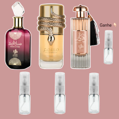 COMBO SEDUTORES MARCANTES SABAH AL WARD + MUSAMAM + DURRAT + FRACIONADO SURPRESA 20 ML TOTAL