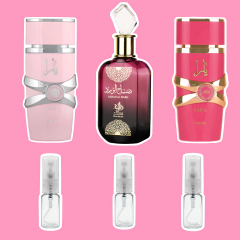 COMBO DOCE ESSÊNCIA YARA + SABAH + YARA CANDY FRACIONADOS 15 ML TOTAL