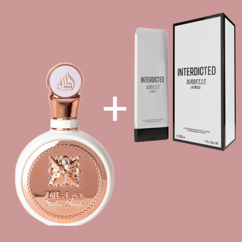 COMBO MULHER EXCLUSIVA FAKHAR ROSE 100 ML + HIDRATANTE INTERDICT 200 ML