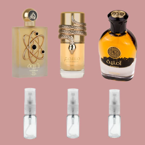 COMBO ASSINATURA FATAL THARWAH + MUSAMAM + AMNIA FRACIONADO 15 ML TOTAL