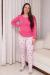 Pijama Longo Feminino Inverno Suede Cereja - loja online