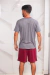 Pijama Curto Masculino Verão Malha Pv Vinho na internet