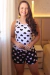 Pijama Curto Feminino Verão Malha Canelada Coração Preto na internet