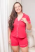 Pijama Americano Curto Verão Malha Suede Rosa - JÚLIA GONTIJO PIJAMAS