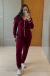 Pijama Americano Longo Feminino Inverno Malha Suede Vinho - comprar online