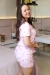 Pijama Americano Curto Feminino Verão Malha Suede Beijinhos