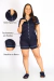 Pijama Americano Curto Feminino Verão Malha Suede Azul Marinho na internet