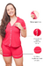 Pijama Americano Curto Verão Malha Suede Rosa na internet