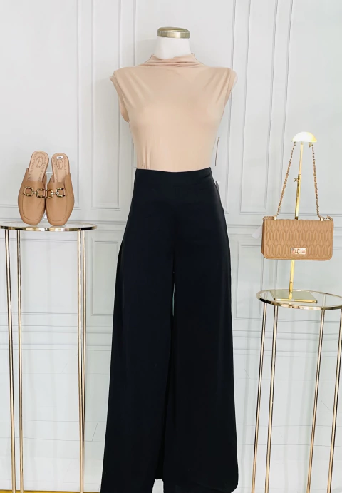 Pantalon de vestir pierna ancha Negro - comprar en línea