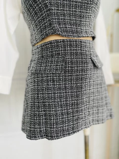 Conjunto Plus de falda y blusa cuadriculado con mangas de camisa - AQUA Boutique