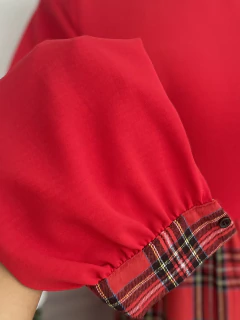 Vestido corto estilo camisero cuadriculado - AQUA Boutique