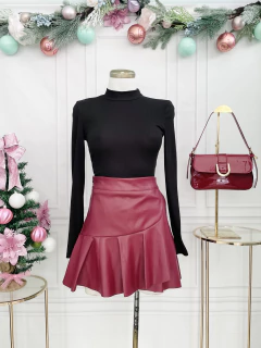 Falda vinipiel de olan cruzada - comprar en línea