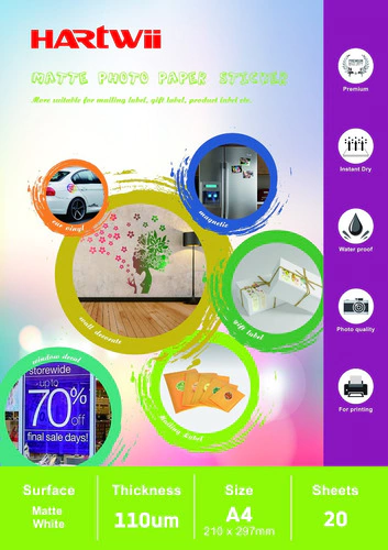 Papel Fotográfico Autoadhesivo Mate 108gr Hartwii Kennen sticker candy bar calcomanias