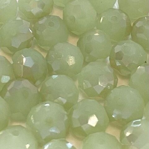 COD 9328 - Cristal 12mm Verde Perolado - Aprox. 60 Pedras