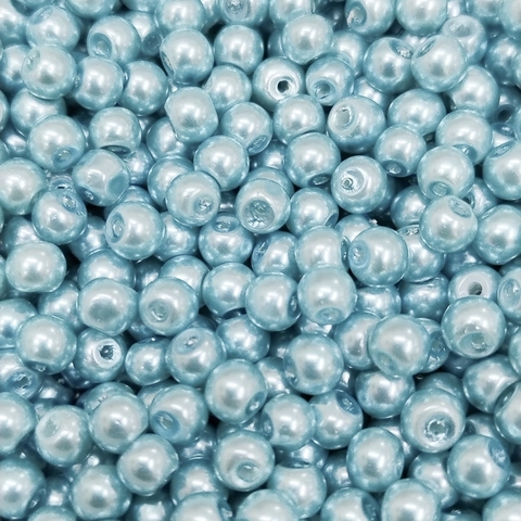 COD 3610 - Pérola de Vidro 4mm Azul Claro - 100 Unidades