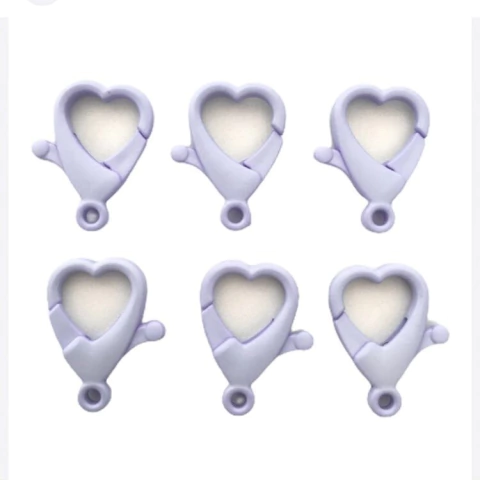 COD 6855 - Fecho Mosquetão Acrílico 30mm Lilás - 3 Unidades