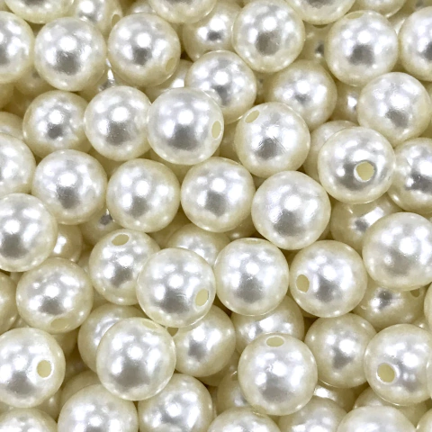 COD 4717 - Pérola de Abs 8mm Creme - 10 gramas