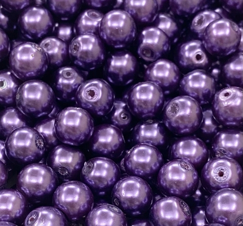 COD 5599 - Pérola de Vidro 12mm Roxo - 50 unidades