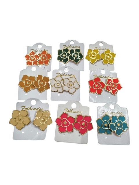 COD PP112 - Brinco Flower Esmaltado - PAR