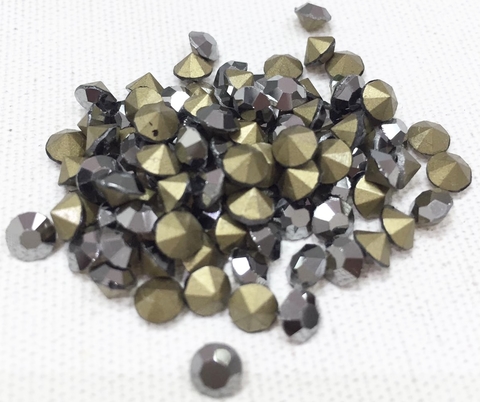 COD 6560 - Pedras de Strass SS20 Hematite - Pacote com 10 Pedras
