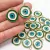 COD 6693 - Pingente Resinado Dourado Verde 20mm Olho Grego - Unidade