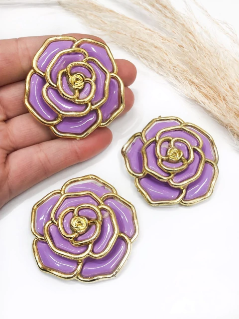 COD 2634 - Aplique de Plástico Flor 2,0x2,0 Lilás - 2 Unidades