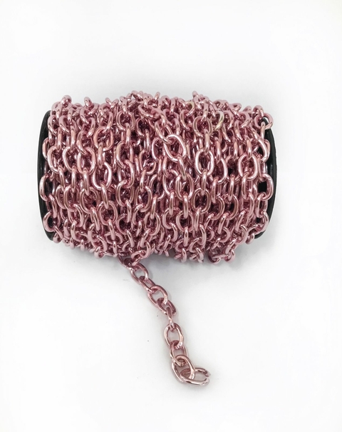 COD 5448 - Corrente Cadeado 2.0cm Rosa Bebê - Meio Metro