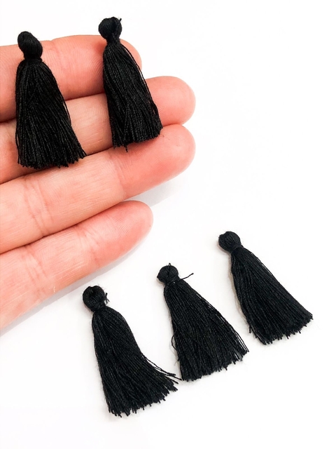 COD 6488 - Franja Tassel 3cm Preto - PAR