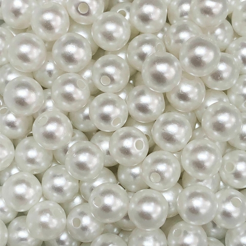 COD 6456 - Pérola de Abs 8mm Branco - 10 gramas