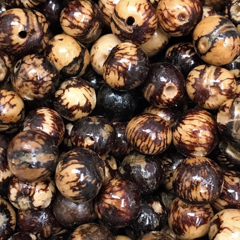 COD 8525 - Semente de Açaí 10mm Marrom Mesclado - 25 Unidades
