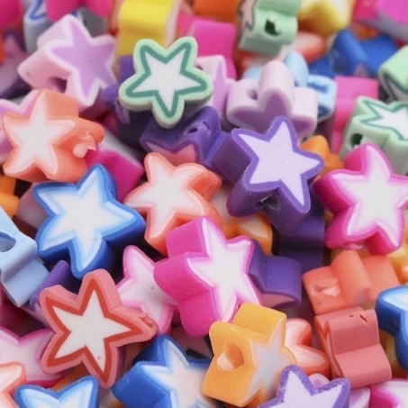 COD 5275 - Fimo Passante Estrelas - 10 Unidades