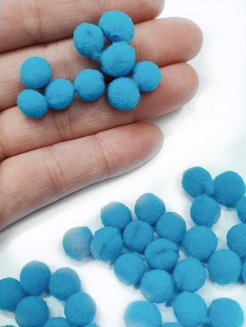 COD 2146 - PomPom Mini Azul Claro - 10 unidades