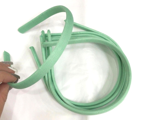 COD 7167 - Tiara Encapada de Tecido 10mm Verde Água - Unidade