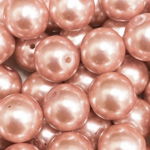 COD 5590 - Pérola de Vidro 10mm Rose - 40 Unidades