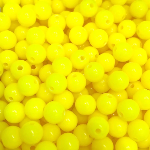 COD 9621 - BOLA PLÁSTICA 6MM AMARELO NEON - 30 GRAMAS