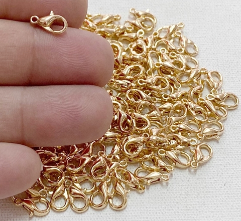 COD 5138 - Fecho Lagosta 10mm Dourado Cataforetico - 5 unidades