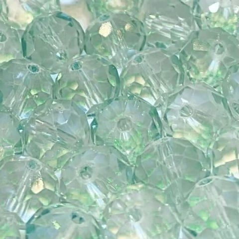 COD 1634 - Cristal 6mm Verde Água - Aprox. 90 Pedras