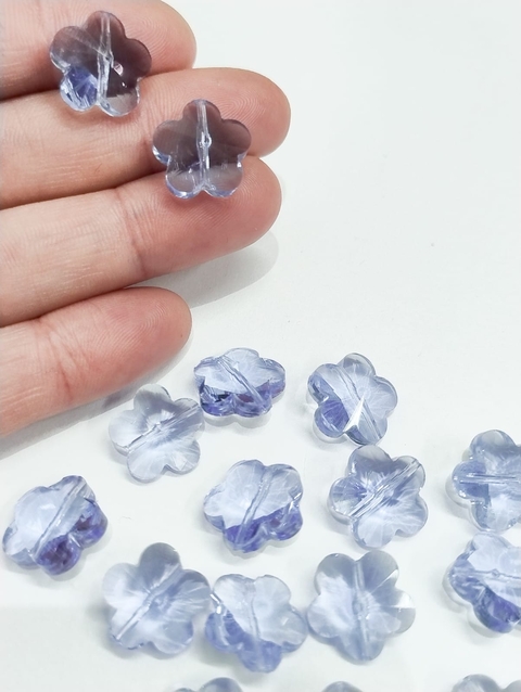 COD 9705 - Flor Passante de Cristal Azul 1.3x1.4 - Unidade