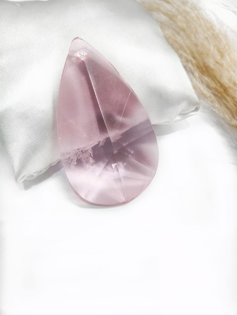 COD 3292 - Pingente de Cristal 5.0x3.0 Lágrima Rosa - Unidade