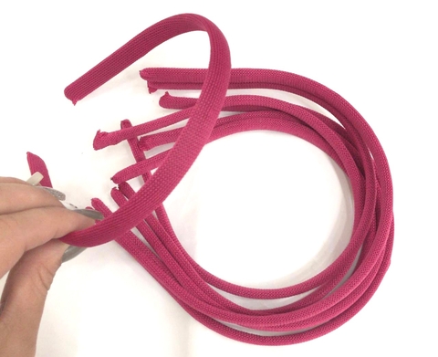 COD 7174 - Tiara Encapada de Tecido 10mm Pink - Unidade