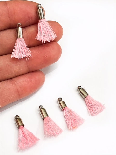 COD 2019 - Tassel Mini com Finalizador Prateado Rosa - PAR
