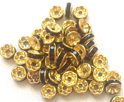 COD 1561 - Rondela de Strass 8mm Roxo - Unidade