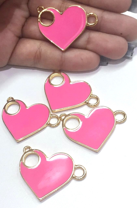 COD 6215 - Fecho T Coração Rosa - Unidade