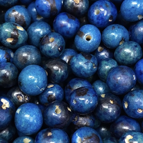 COD 8518 - Semente de Açaí 10mm Azul - 25 Unidades