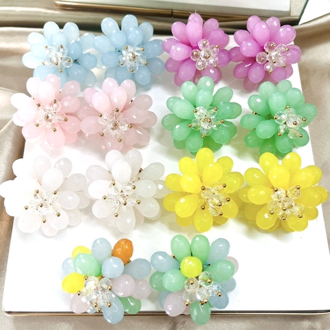 COD PP164 - Brinco Crystal Flower - PAR