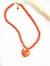 COD PP053 - Colar de Cristais Coral C/Pérola de Água Doce e Pingente Coração - Unidade