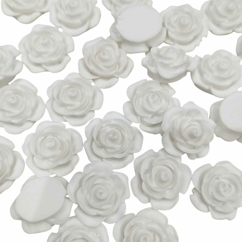 COD 8510 - Flor de Acrílico Passante 18MM Branco - 2 Unidades