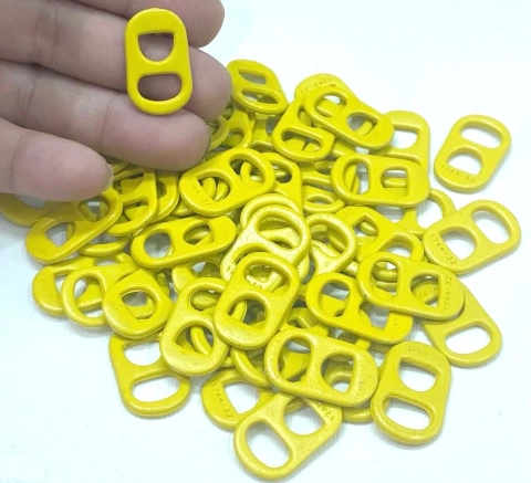 COD 5740 - Pingente Tampa de Latinha Amarelo - Unidade