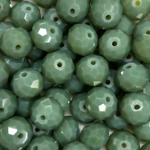 COD 3431 - Cristal 10mm Verde Leitoso - Aprox. 65 Pedras